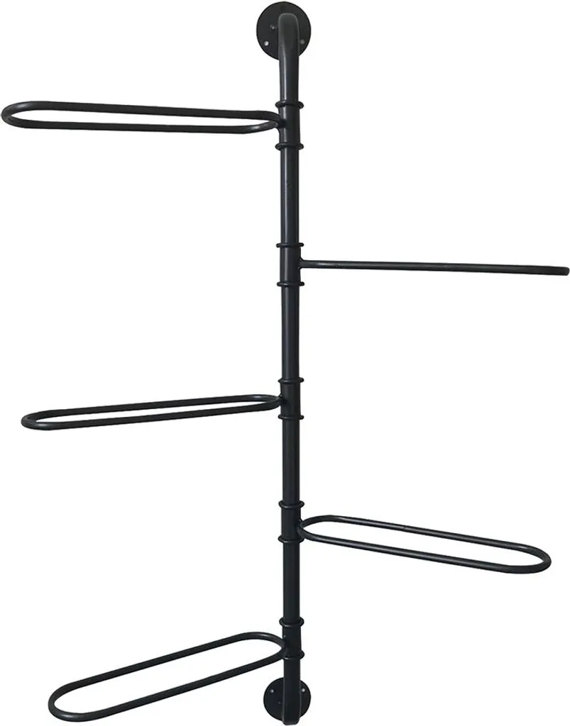 Portasciugamani Nero Clayre & Eef 37x9x84 cm - Metallo Stile Loft