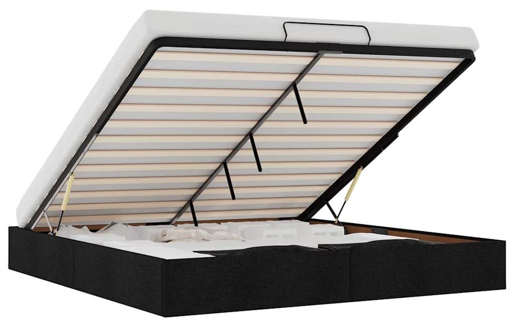 vidaXL Ottoman-Bett ohne Matratze Schwarz 180x200 cm Stoff