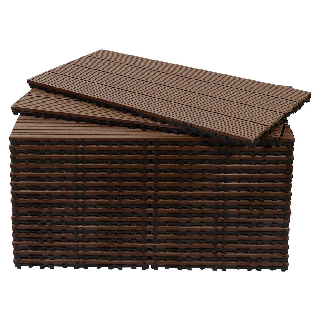 CCLIFE WPC Terrassendielen, Balkon Boden, Terrassenfliesen, Klickfliesen Terrasse, 30x60 cm, Wasserdicht Rutschfest,Braun,CushHom