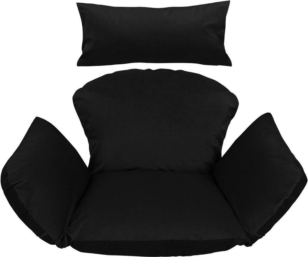 Hängesessel Kissen, Polster, Auflage für Polyrattan Rattan Indoor Hängeschaukel Hängekorb Schaukel Korb Rückenkissen Schwarz [114]