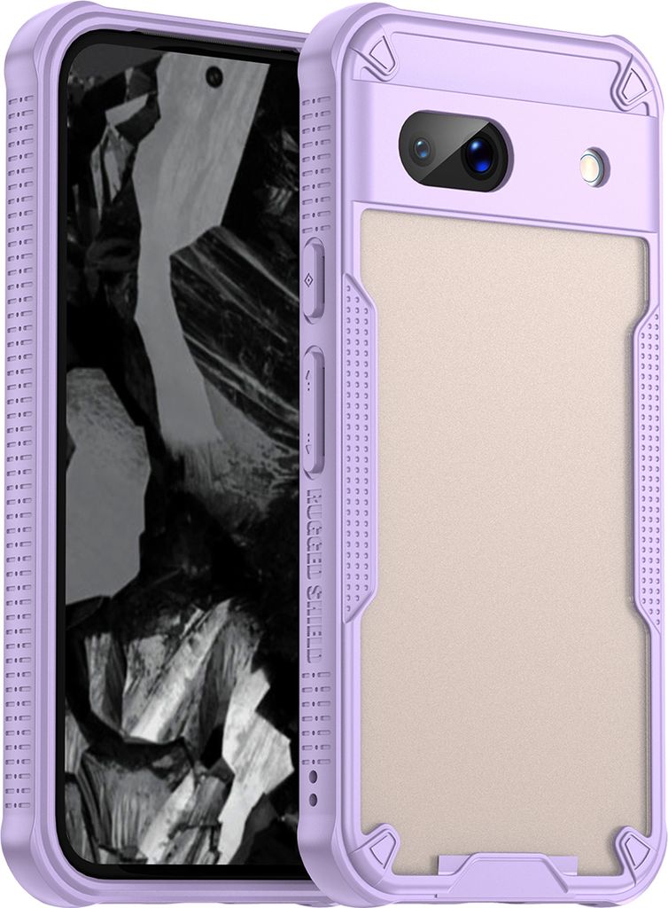 Schutzhülle für Google Pixel 8A, transluzente matte Rückseite, TPU Bumper Case Lila