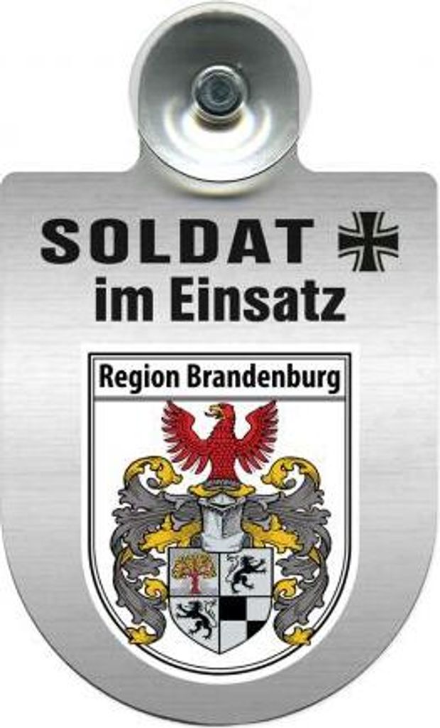 Einsatzschild mit Saugnapf - Soldat im Einsatz - incl. Regionenwappen 309392 Color - Region Brandenburg