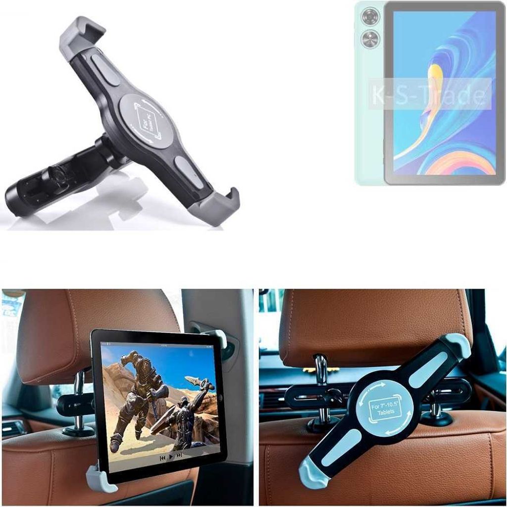 K-S-Trade Tablethalterung kompatibel mit Oukitel OT6 KFZ Kopfstützen Halterung 360° Auto Sitzhalterung Headrest Holder Halter Tablet PC Kopfstütze