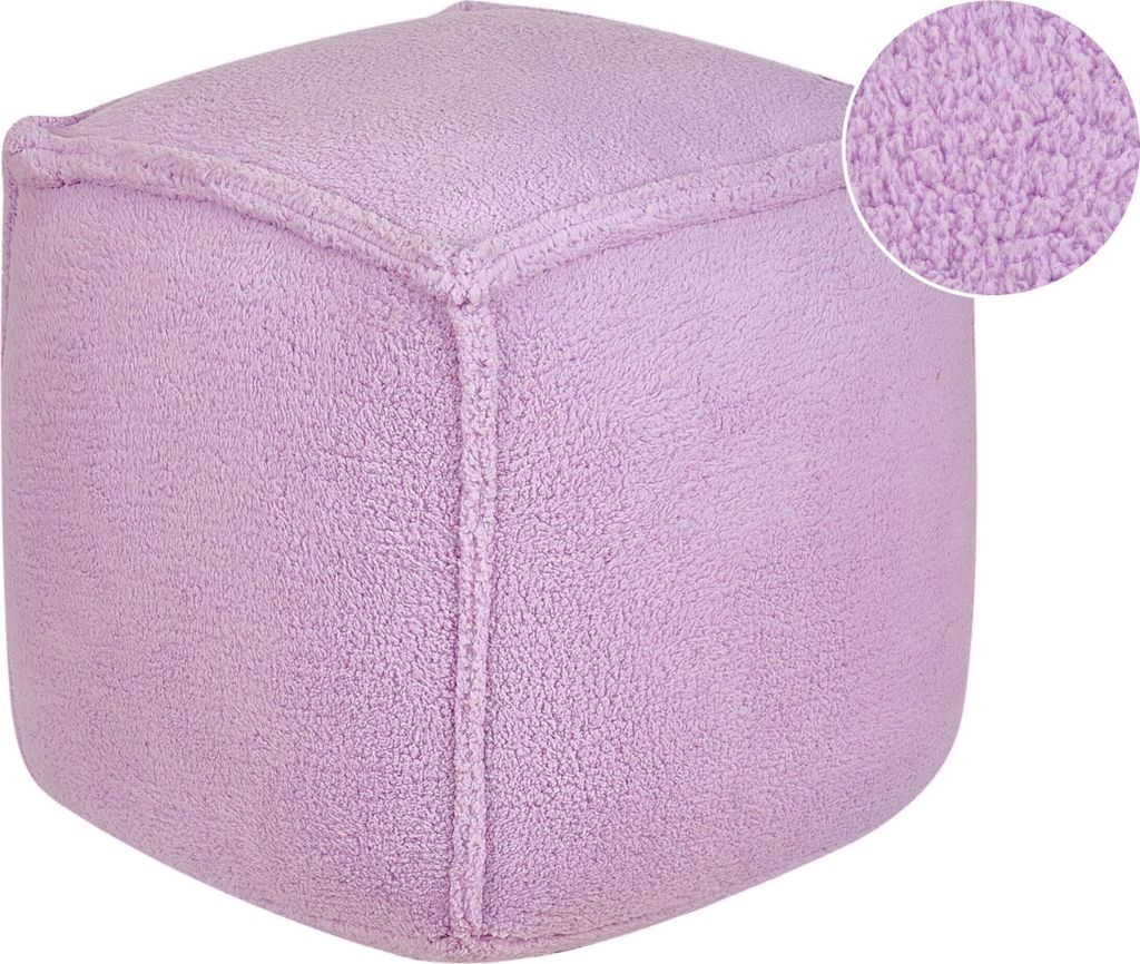 BELIANI Pouf Violett 40 x 40 x 40 cm Polyester Juta Quadratisch Stoff Sitzhocker