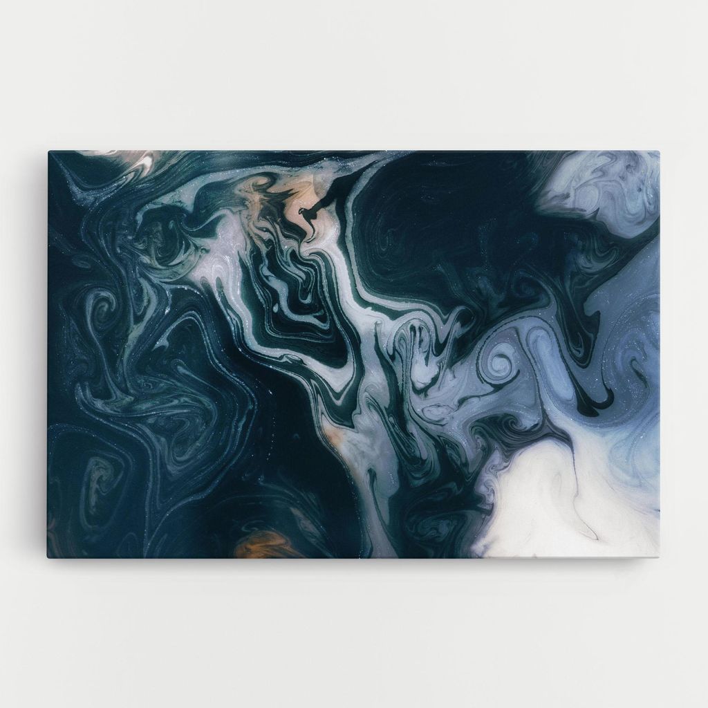 ARTHUB Leinwandbild 30x40 cm, Ocean Dark Blue | Wohnzimmerdekoration, Hängende Bilder, Wanddekoration, Heimdekoration, Abstrakte, Marmor