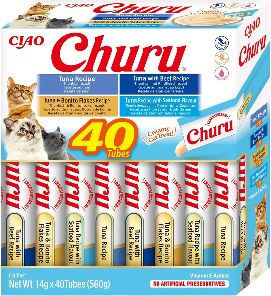 Miglior Snack Gatto 2026: Inaba Churu Tonno 40x14g Recensione