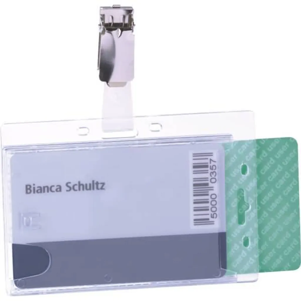 Durable 8013-19 Porte-Badge Rigide en Polypropylène Transparent 85x54 mm