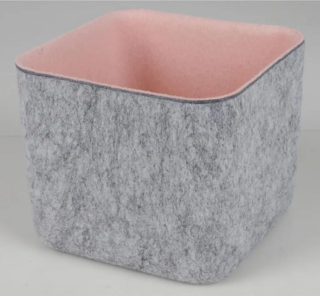 Lot de 12 paniers en feutre gris pour étagères cube de rangement 30cm