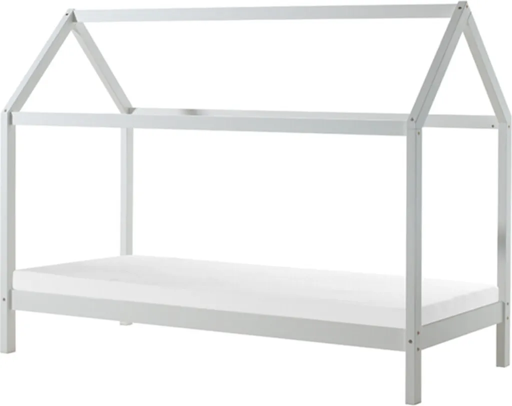 Lit de maison 90x200 cm Pio Blanc sécurisé pour faciliter le dodo enfant