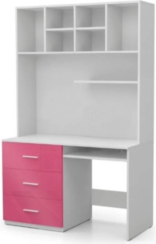 Bureau rose brillant table chambre ado facile à nettoyer et gain de place