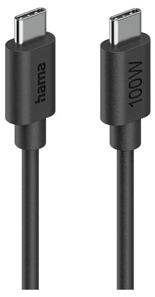 Cavo USB HAMA, USB-C - USB-C, 100W, 1,2 m, nero (00086448) Immagine del prodotto 