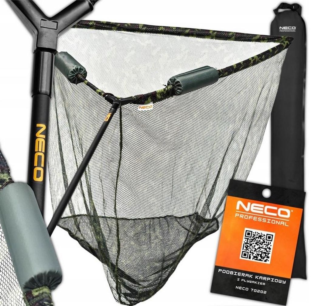 Großer Karpfenkescher NECO Premium MORO 2,8 m – 100×100 cm, Produktbild 
