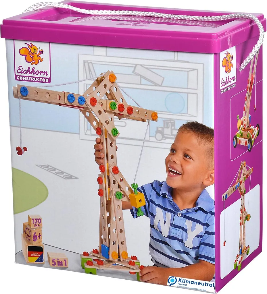Jeu de construction Grue en bois Constructor Eichhorn pour enfant - 6