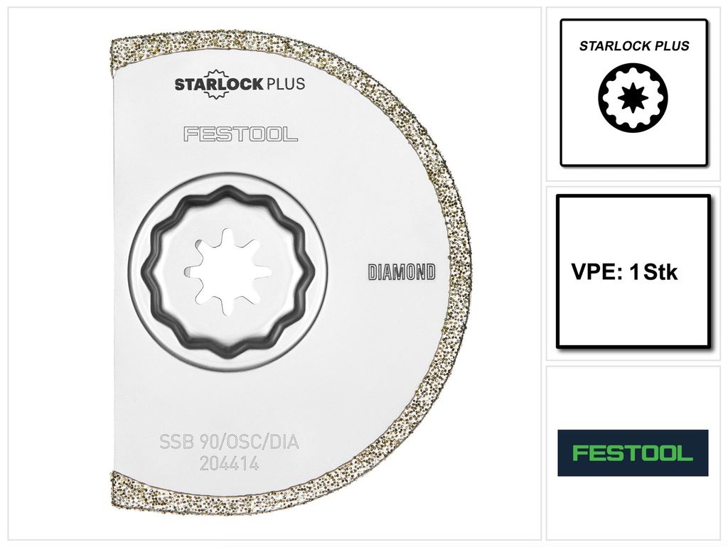 Festool SSB 90/OSC/DIA Diamant-Sägeblatt ( 204414 ) für OSC 18 zum Säubern und Trennen von Steinfugen und Epoxidharzfugen