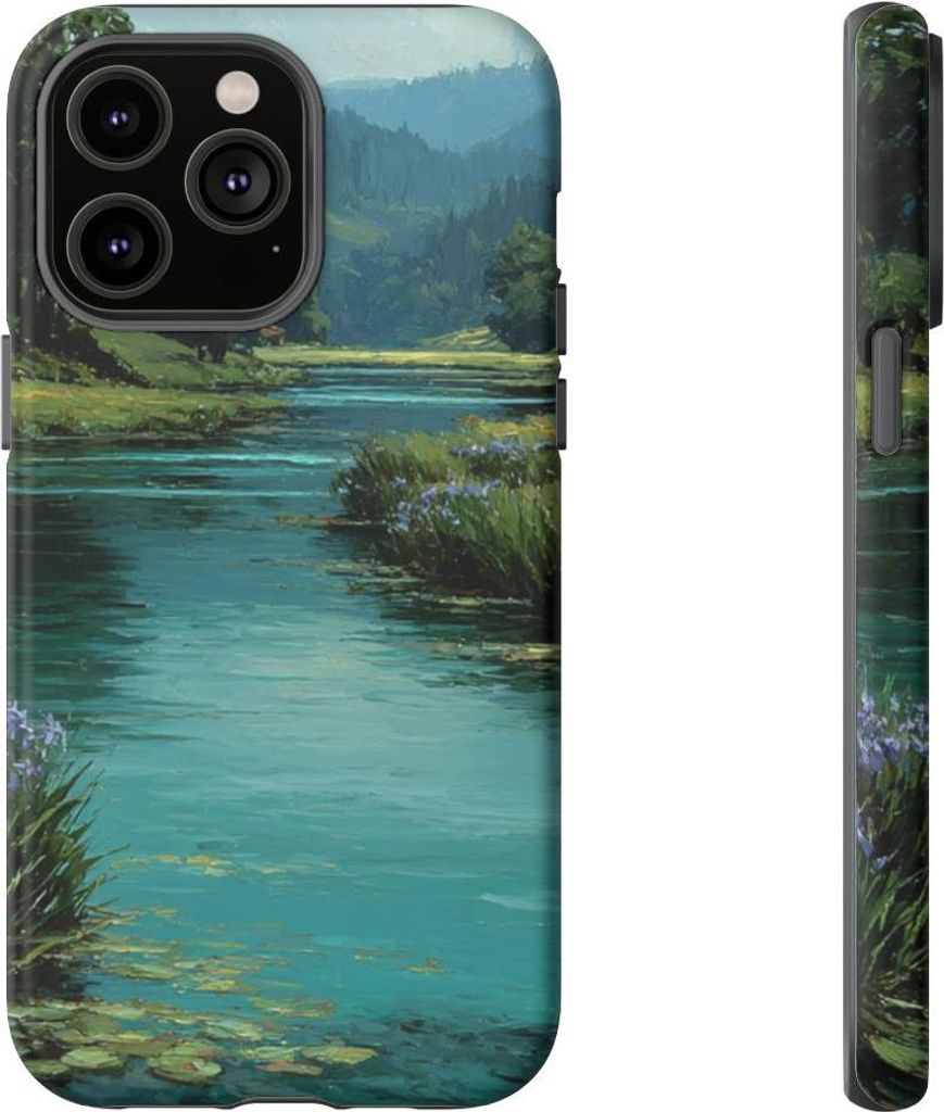 Blaues Iris-Flusslandschaft – Hülle Kompatibel mit iPhone 14 Pro Max