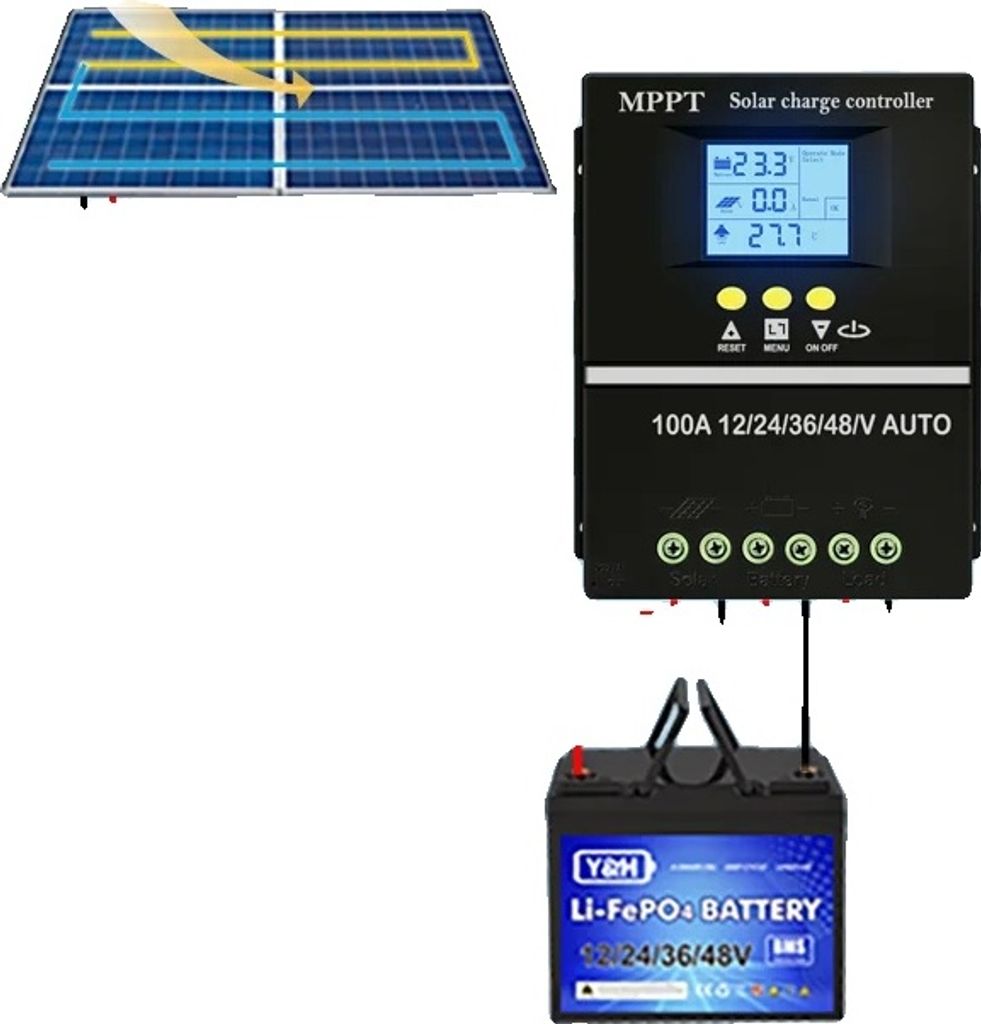 MPPT Solar-Laderegler, 12V-48V Kompatibilität, 100A, 12V Produktbild 