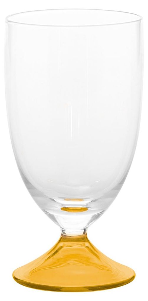 Zafferano Maestro Gläser-Set, 4er-Set mundgeblasene Wassergläser, Venezianische Linie, Bernstein, elegantes Design ohne Stiel für feine Tischkultur