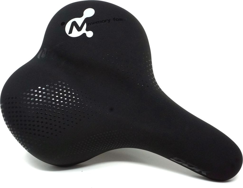 CBK-MS Trekking Fahrradsattel schwarz Unisex Damen Herren Sattel mit Memory-Schaum ideal auch für das E-Bike