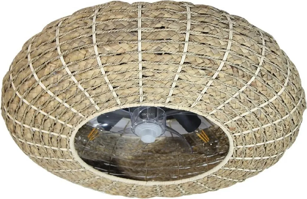 Ventilatore Soffitto Motore DC Cecotec LampAero 650 Wicker LED 20W