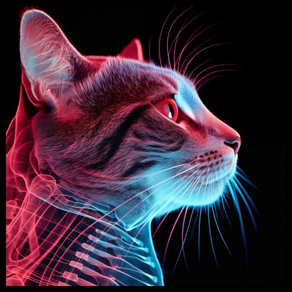 Plakat 70x70cm Cybernetischer Katzenröntgen