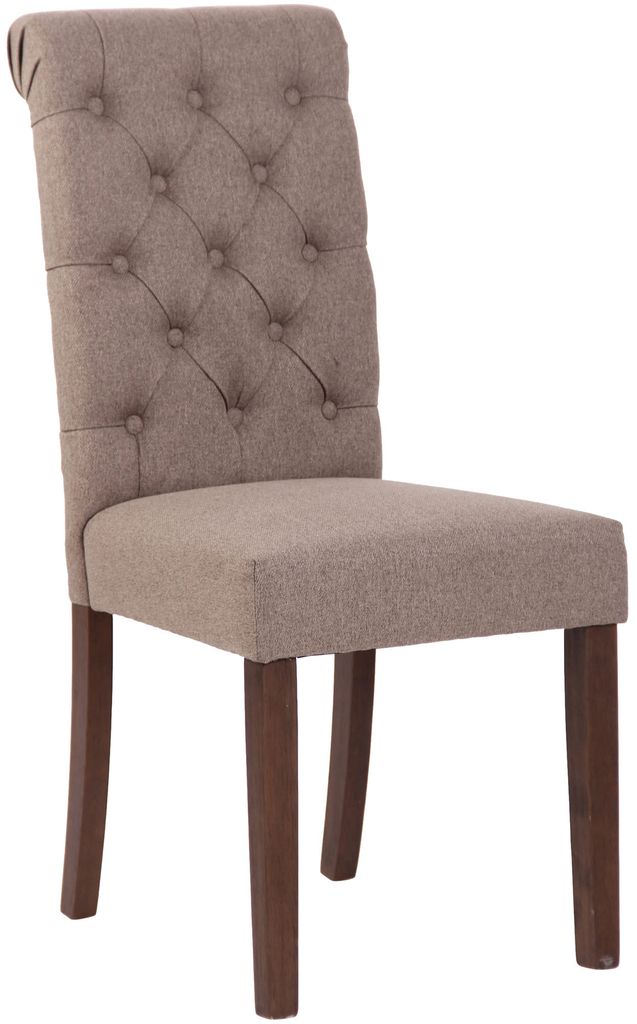 DELUKE® Esszimmerstuhl WALES Samt - 98x45x63cm, taupe, Holz Produktbild 1