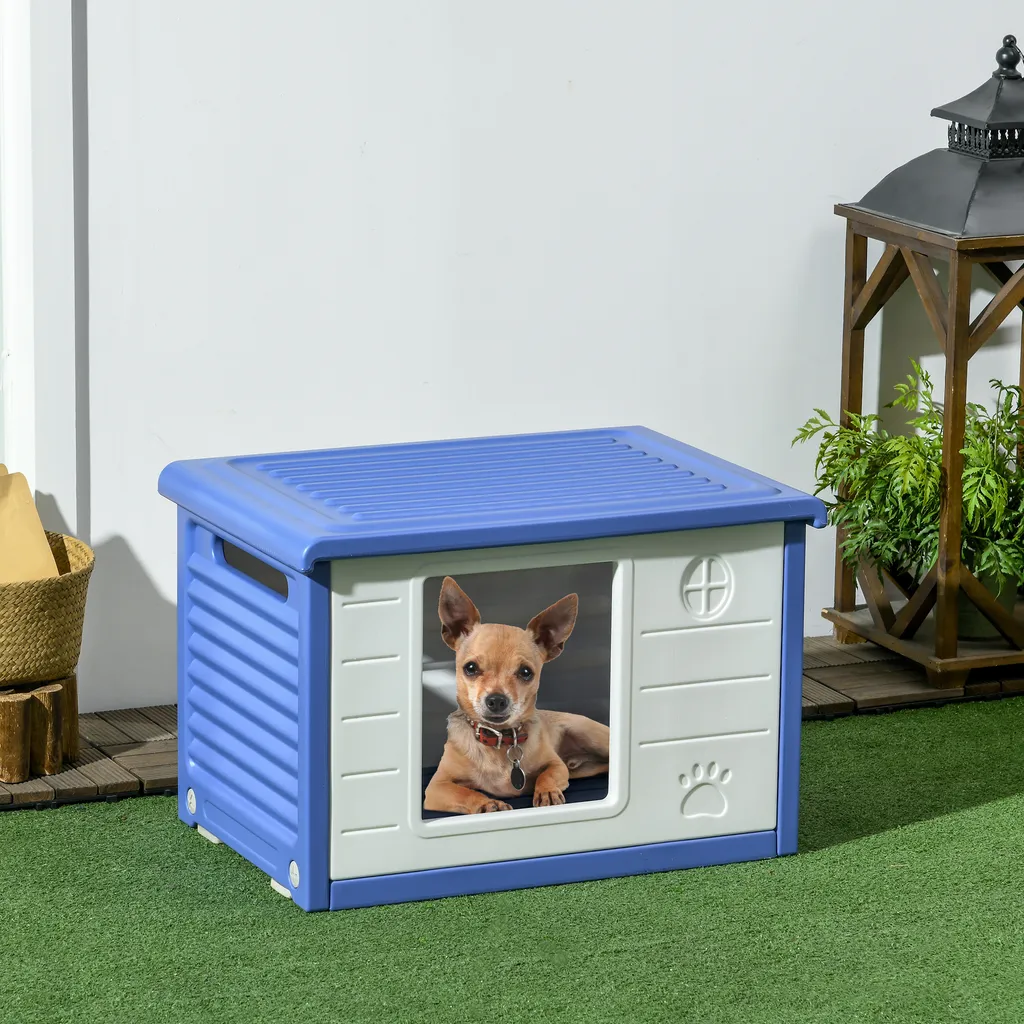 Maison pour chiens avec aération et toit imperméable abri extérieur chiot - 2