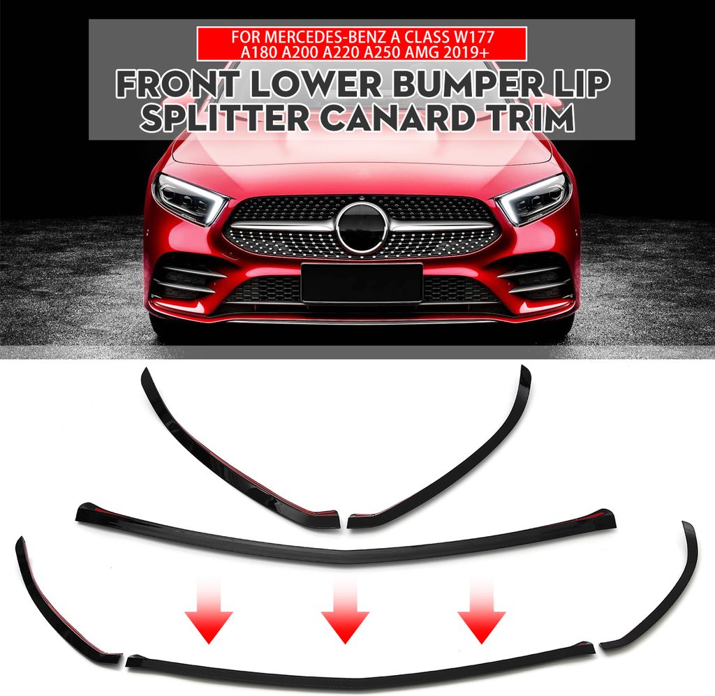 AUDEW Vorne Unten Stoßstange Rand Splitter Canard Rand Für Mercedes-Benz A-Klasse W177 A35 A180 A200 A220 A250 2019+