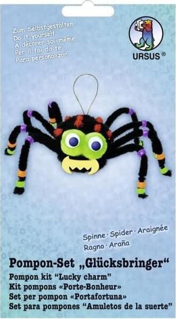 Bastelset Pompon-Set 'Glücksbringer Spinne'