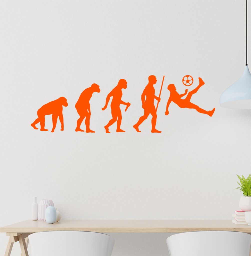 Evolution Fussballer Spieler Wandtattoo Wandaufkleber Wall Sticker - Dekoration, Küche, Wohnzimmer, Schlafzimmer, Badezimmer