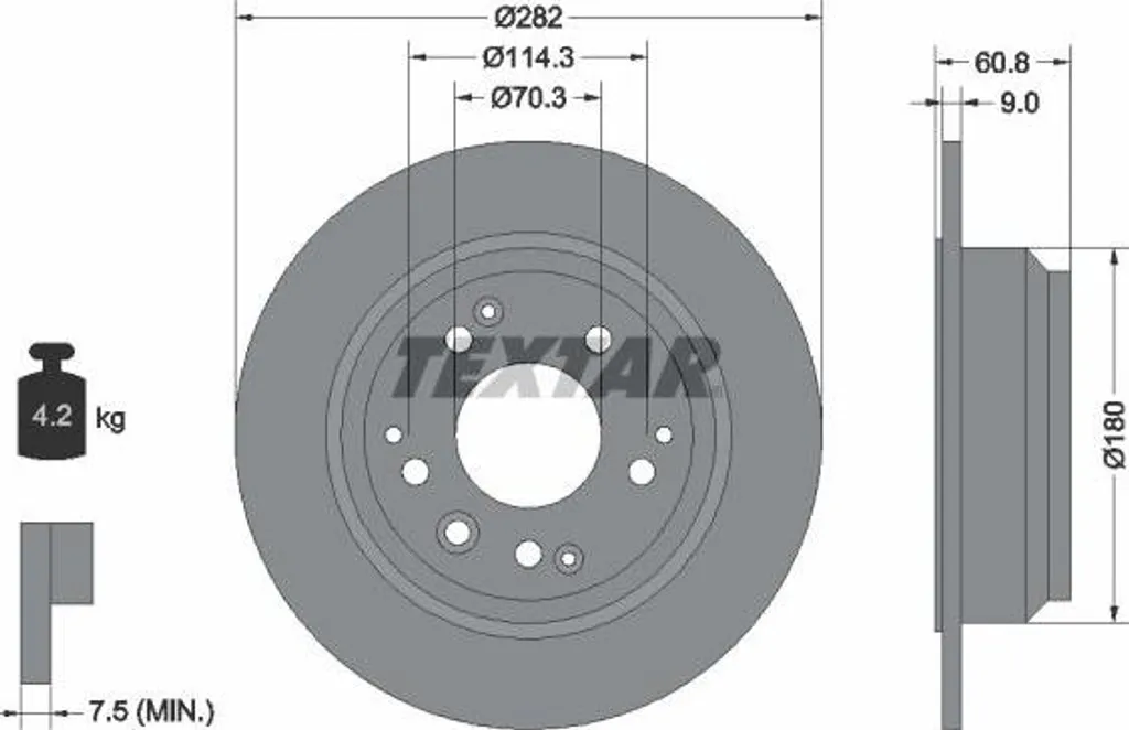 Disque de frein haute teneur en carbone TEXTAR 92078400 haute sécurité