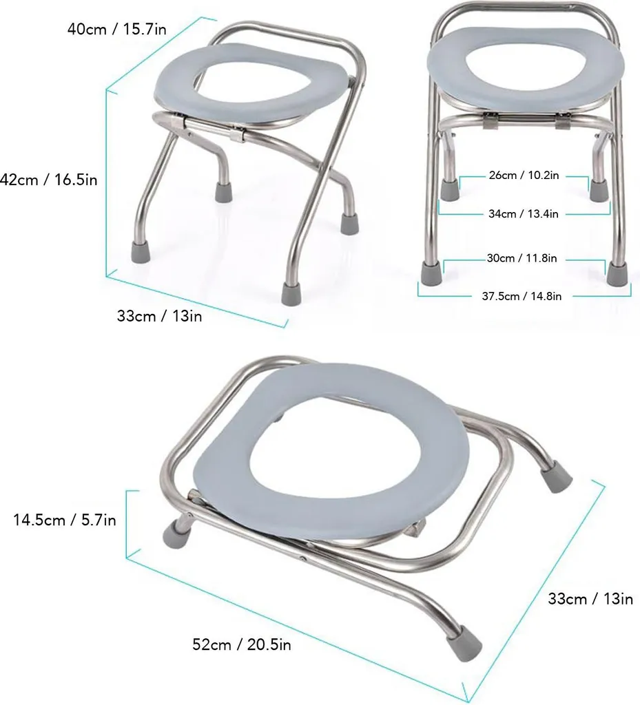 Chaise de toilettes pliable antidérapante - Solution sécurité salle bain - 5