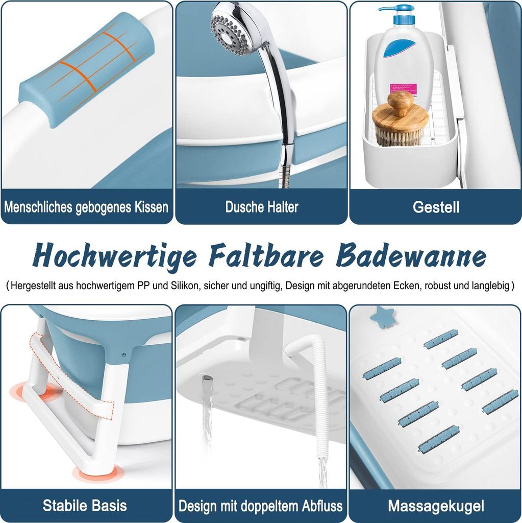 Faltbare Badewanne Für Erwachsene | Fächerförmige Eckbadewanne 73x73x55cm Grün