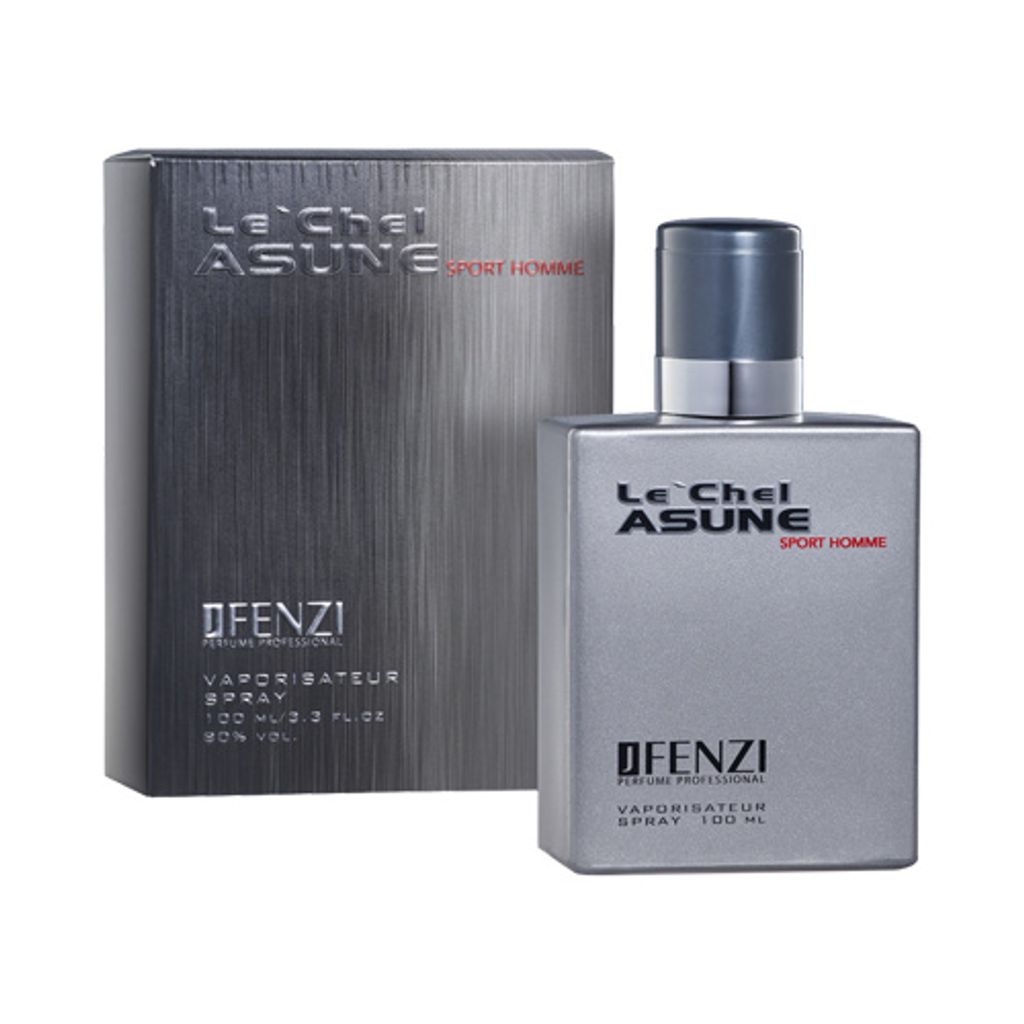 A perfume bottle and its box are displayed against a white background.