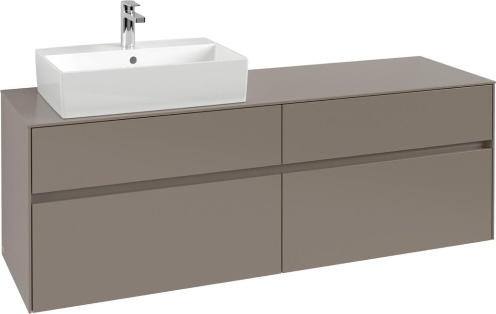 V&B Waschtischunterschrank Collaro 160x54,8x50cm, WT l, LED 12W, Mar bl.
