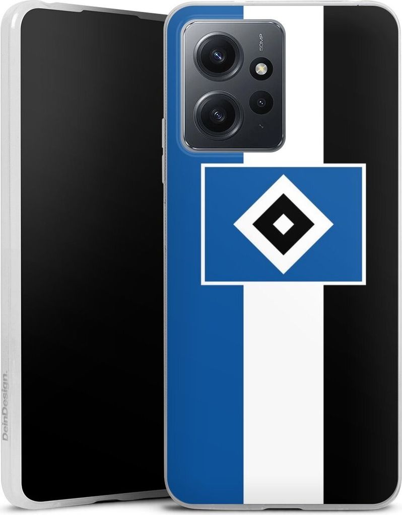 DeinDesign Slim Hülle für Xiaomi Redmi Note 12 4G Silikon Case Ultra Dünn Handyhülle HSV Hamburger SV Streifen
