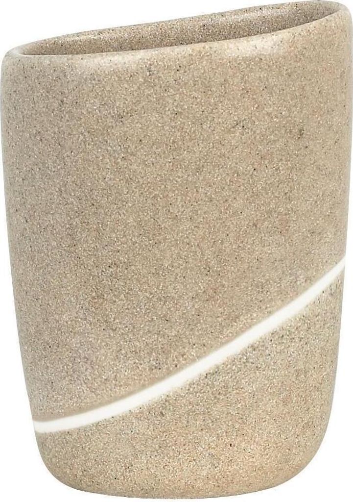 Spirella Zahnputzbecher Zahnbürstenhalter Etna 9,5 x 7 x 12,5 cm Beige