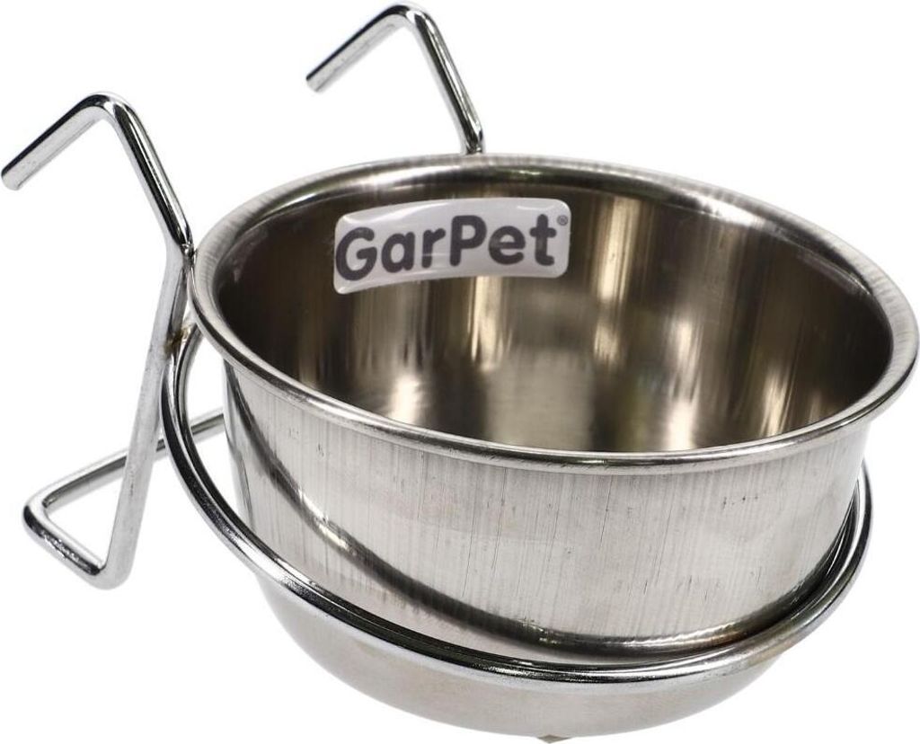 Edelstahlnapf zum Aufhängen Trinknapf Hund Futterschale Vogel Zubehör Napf für Gitterbox Nager Edelstahlnapf mit Befestigung Vogelnapf 0,15 L