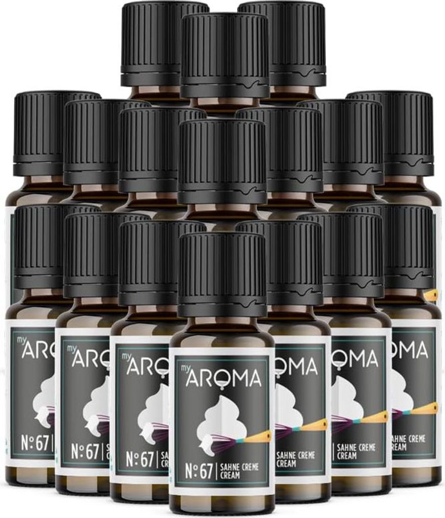 myAROMA flavour drops – Sahne Creme 17x10ml, zuckerfreie und kalorienfreie Geschmacksverstärker, vegan und ohne künstliche Farbstoffe, vielseit...