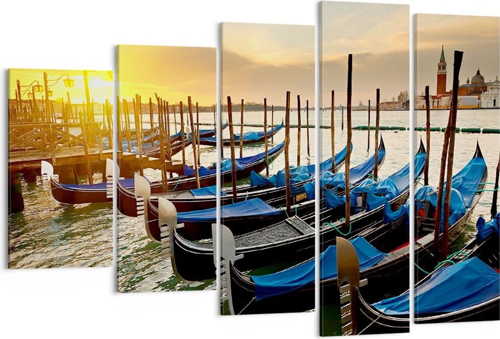 Bild auf Leinwand - Leinwandbild - Venedig Gondel - 150x100cm - Wand Bild - Wanddeko - Wandbilder - Leinwanddruck - Bilder - Kunstdruck - Wanddekor...