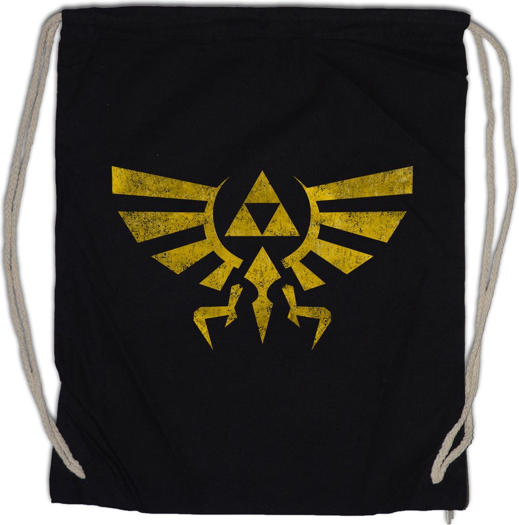 Urban Backwoods Triforce Vintage Logo, Turnbeutel, Farbe: Schwarz