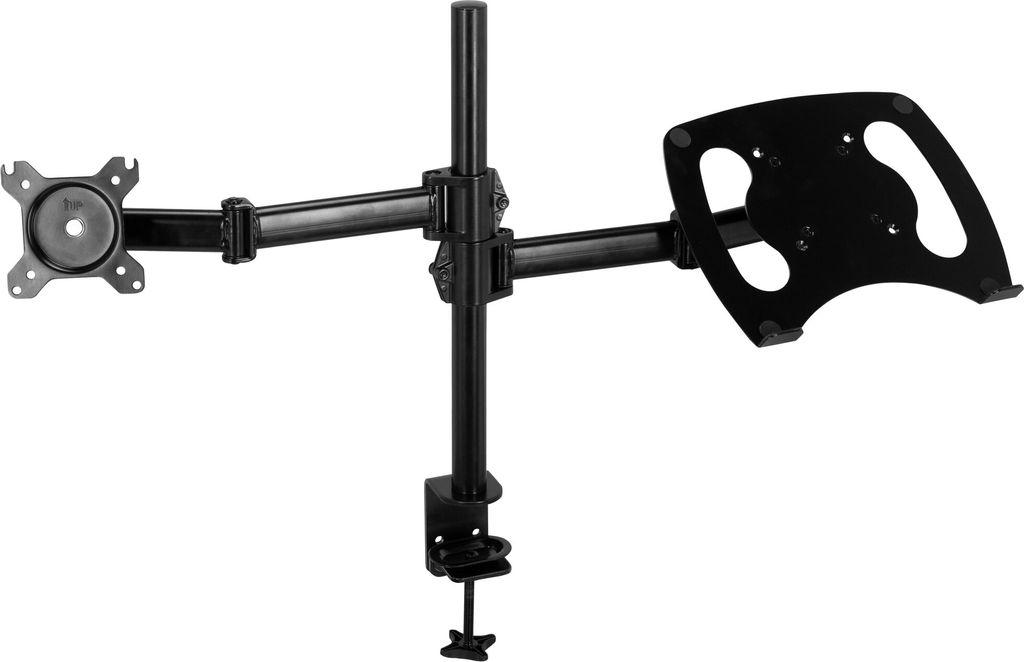 hjh OFFICE Monitorhalterung VM-MH2 Monitorarm Tisch Halterung für Monitor höhenverstellbar VESA 75/100, bis 16 kg belastbar, Stahl