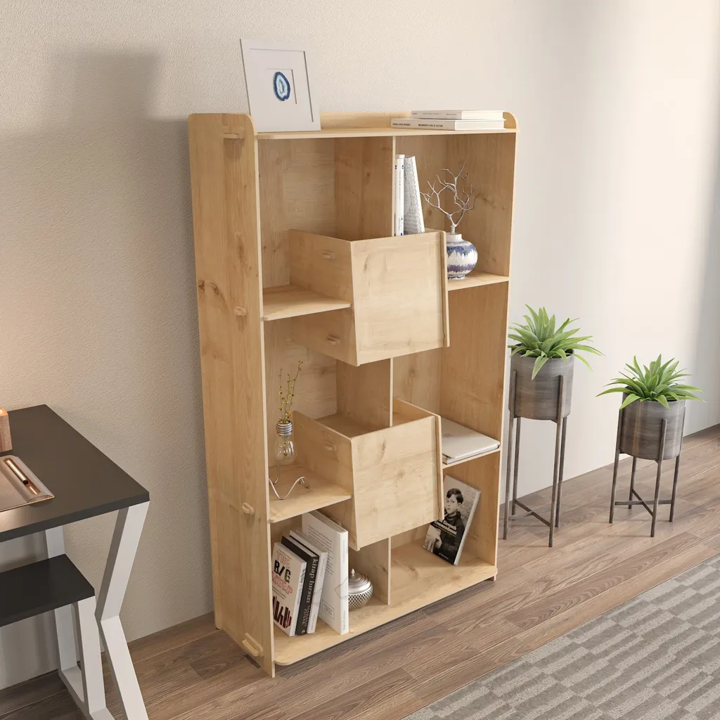 Bibliothèque Pana chêne 83 cm : gagnez de la place avec style et solidité - 2