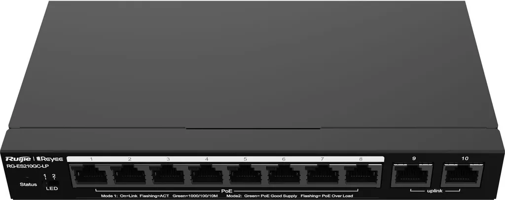 Reyee Commutateur PoE Géré 10 Ports Gigabit RG-ES210GC-P pour Réseau