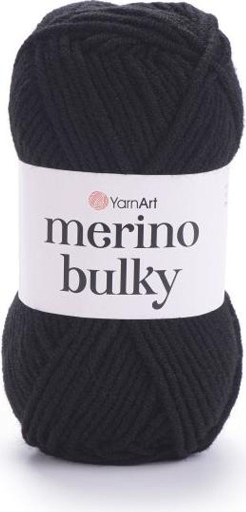 YarnArt Merino Bulky 585 Schwarz – Dicke, Weiche Wolle mit Produktbild 