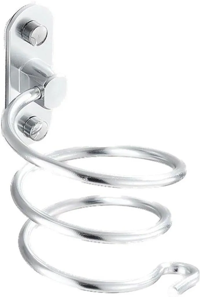 Support sèche-cheveux en inox avec fixation solide pour buanderie