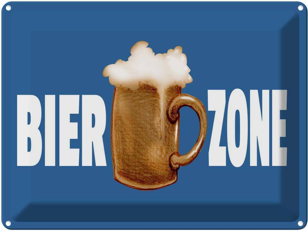 vianmo Blechschild 30x40 cm ALkohol Bier Zone Bar Club