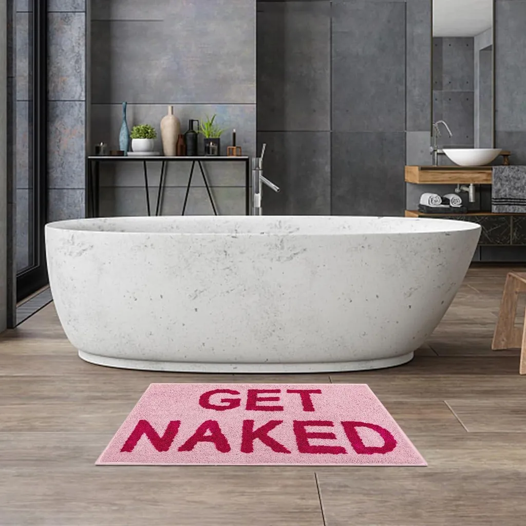Tapis de sortie de bain rose 40x60 cm idéal pour douche et petits sols
