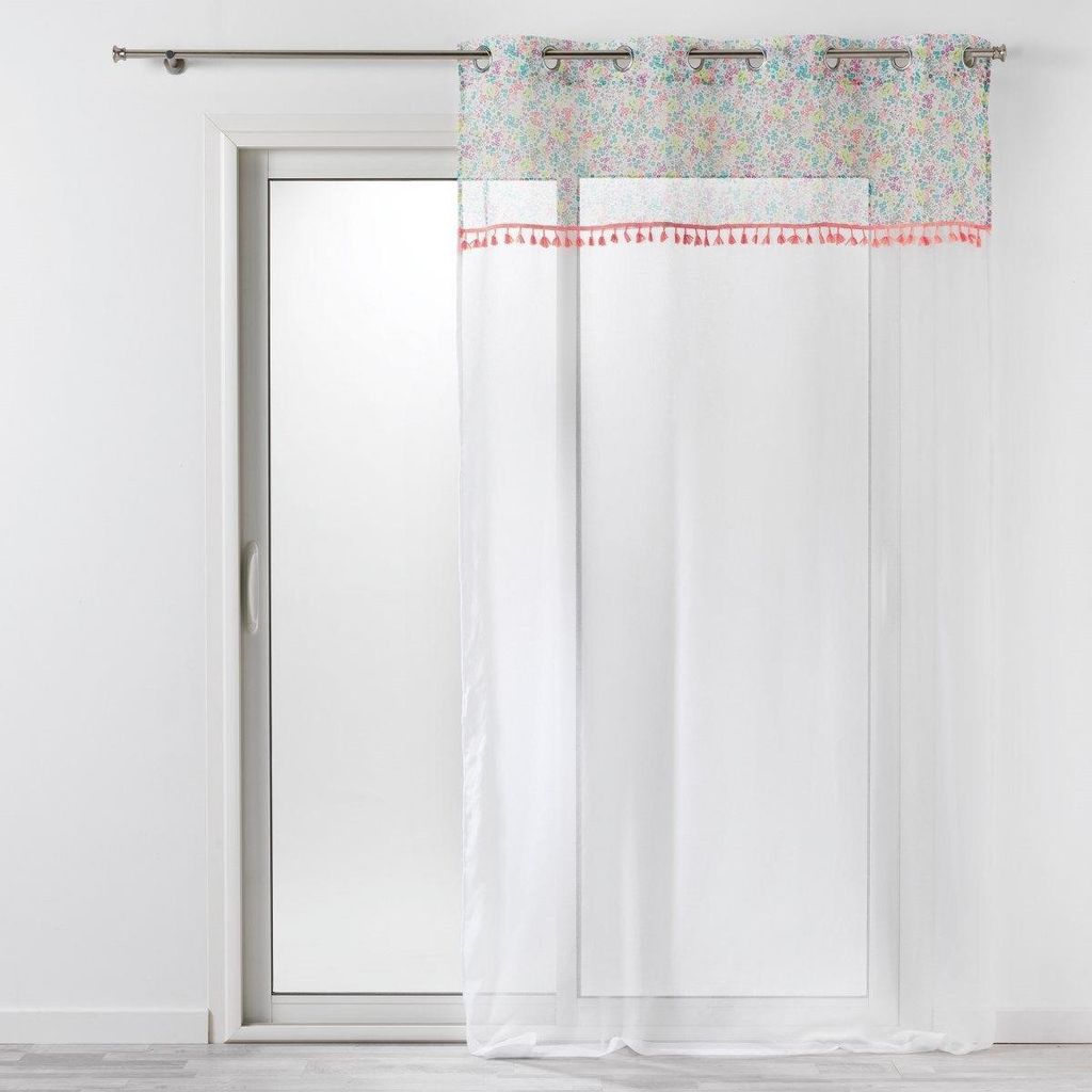 Gardine mit Schlaufen FRESH LIBERTY, 140 x 240 cm, weiß mit Dekor