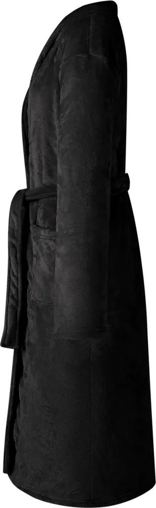 vidaXL Accappatoio senza cappuccio nero XXL in flanella - 2