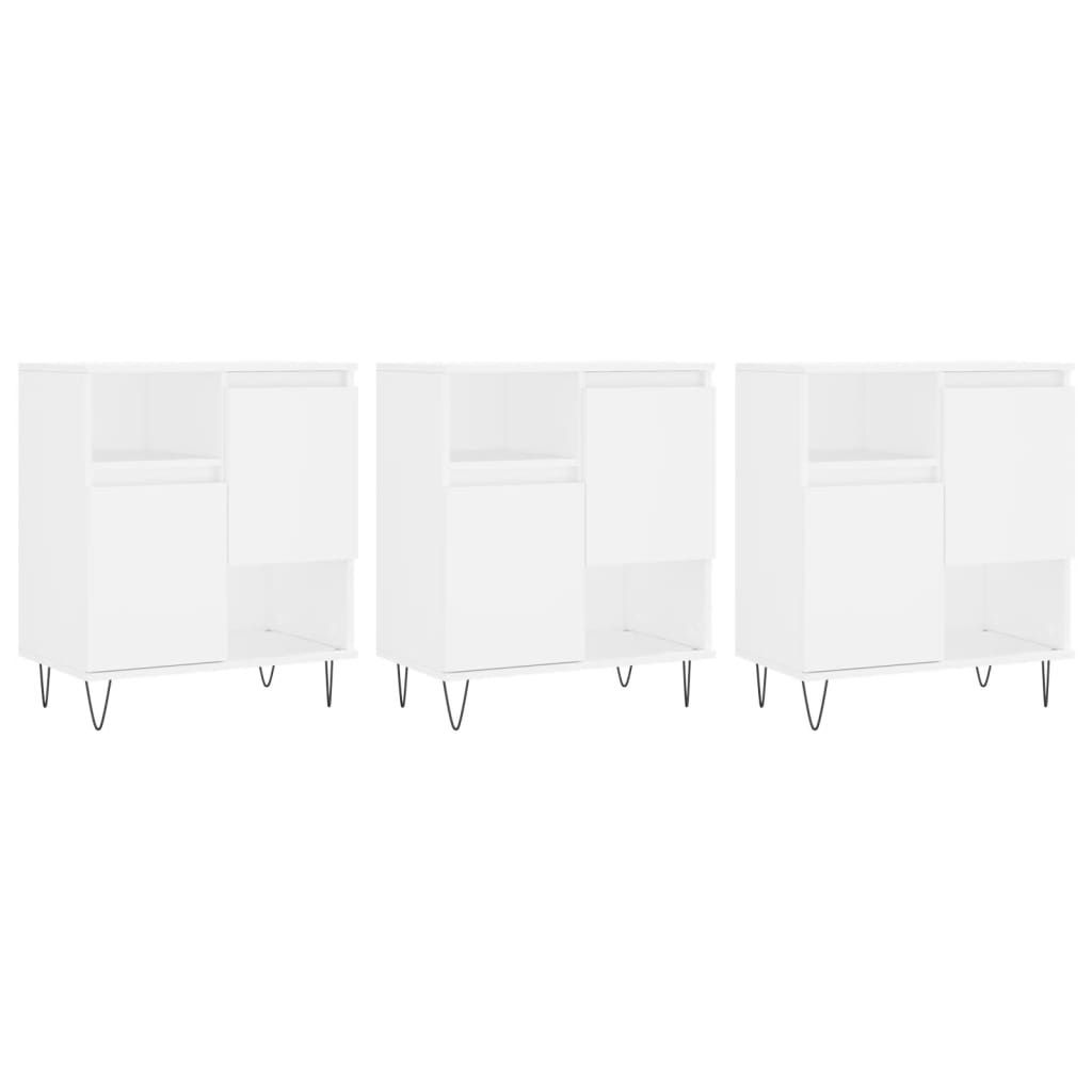 Eleganten-Stil Kommode Sideboard - Wohnzimmerschrank - für Flur, Schlafzimmer -s 3 Stk. Weiß Holzwerkstoff - Kommoden - Möbel26